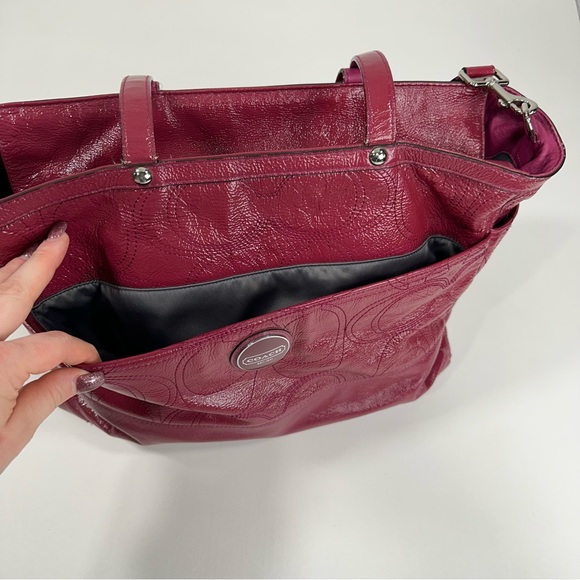 Coach Leather Stitched Oversized Pink Diaper Bag Work Weekend Travel Tote - Picture 5 of 16